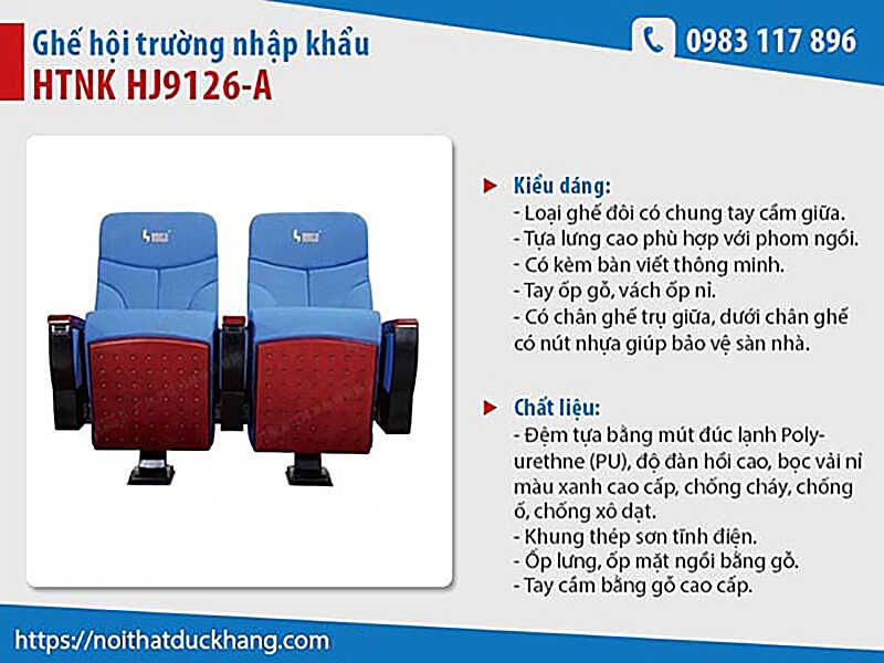 Ghế hội trường nhập khẩu HJ9126-A 