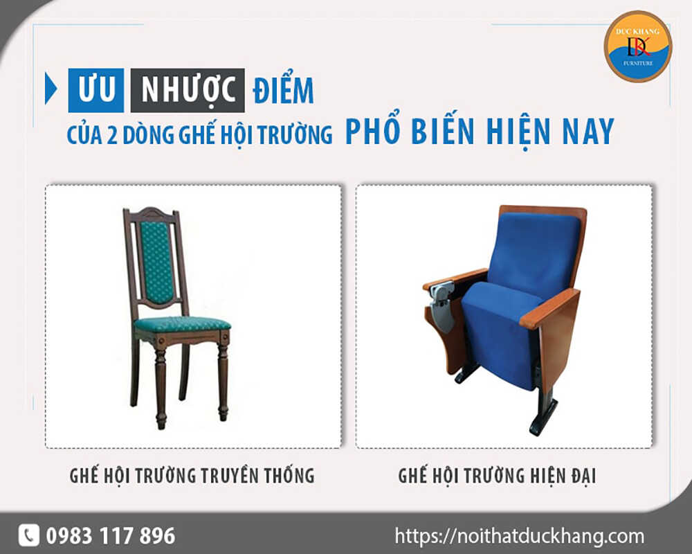 Ưu, nhược điểm của 2 dòng ghế hội trường phổ biến hiện nay