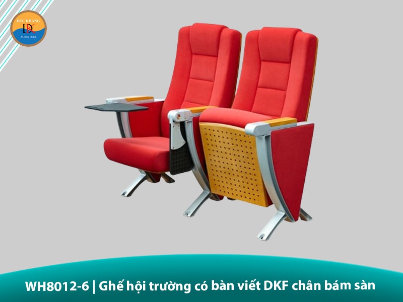 WH8012-6 | Ghế hội trường có bàn viết DKF chân bám sàn hiện đại