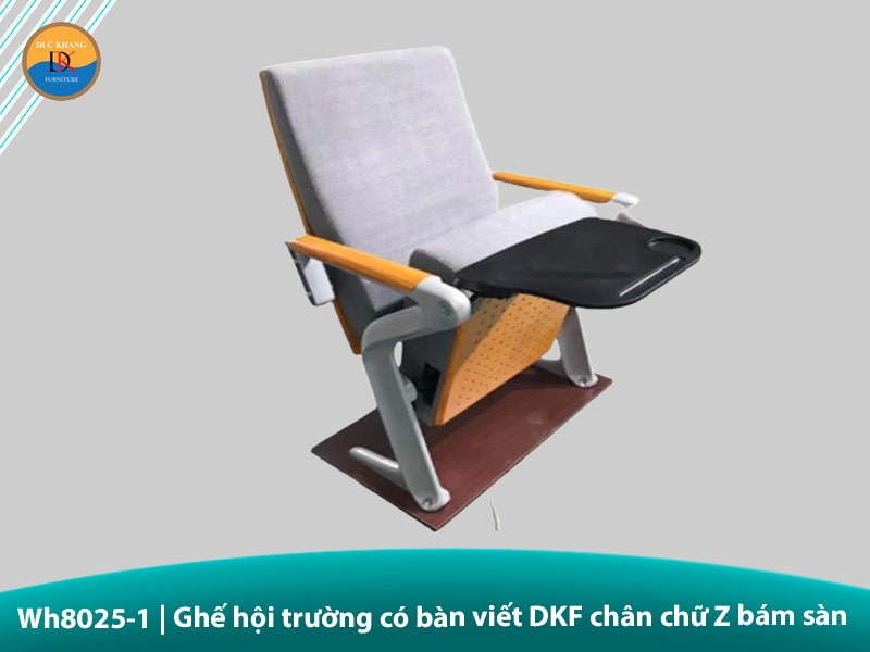 Wh8025-1 | Ghế hội trường có bàn viết DKF chân chữ Z bám sàn độc đáo