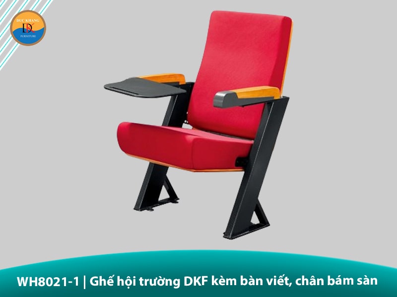 WH8021-1 | Ghế hội trường DKF kèm bàn viết, chân bám sàn