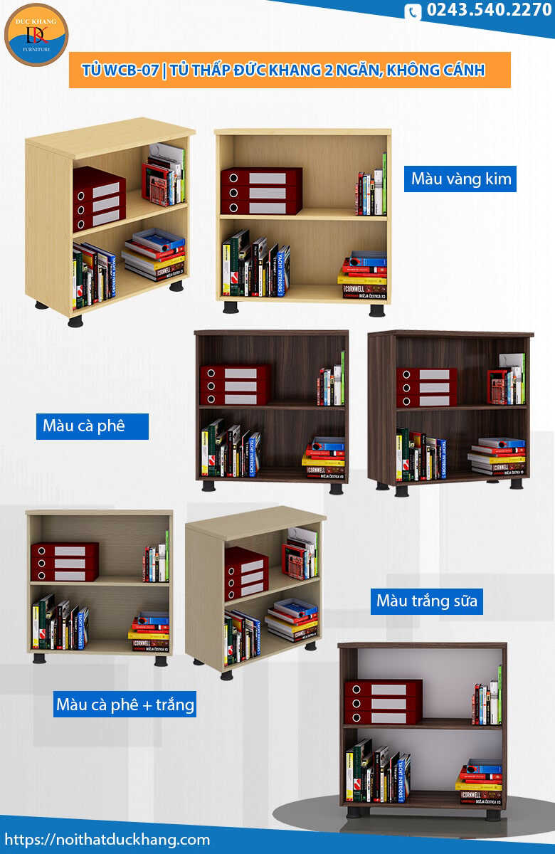 Tủ WCB-07 - Tủ thấp Đức Khang 2 ngăn, không cánh: 606.000 đồng