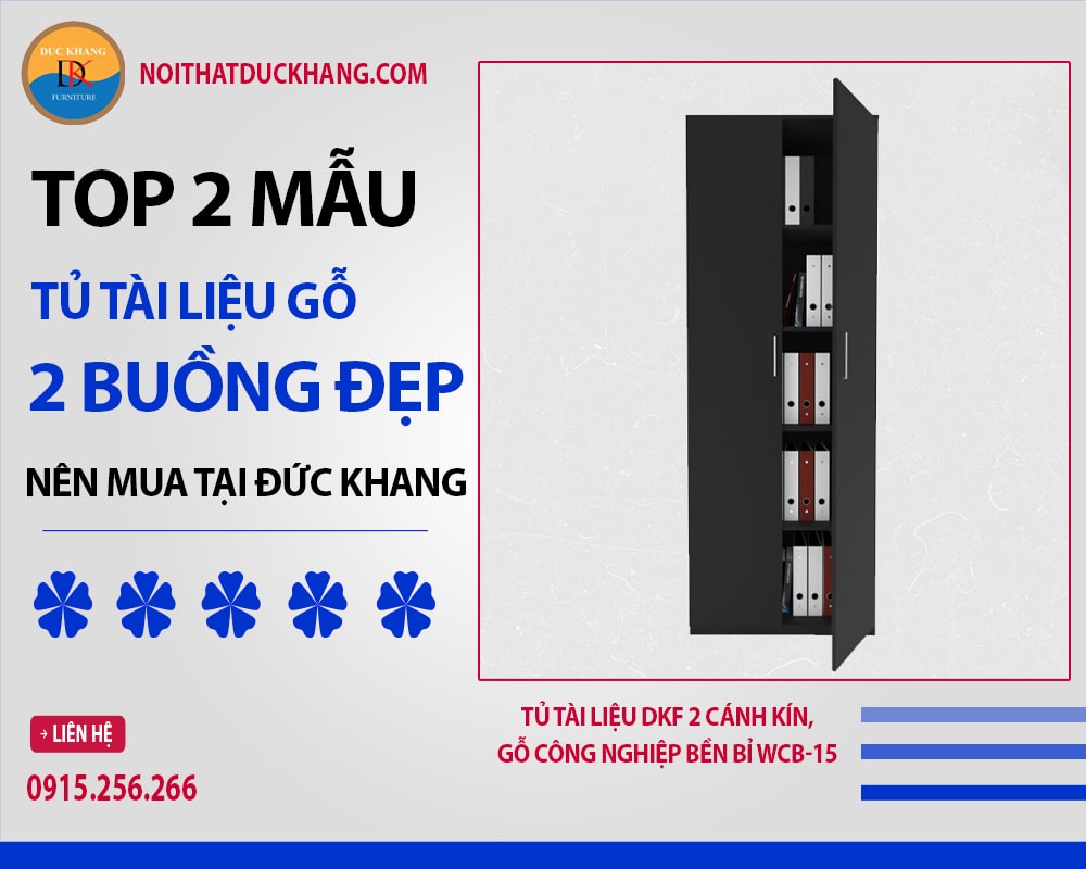 Tủ tài liệu DKF 2 cánh kín, gỗ công nghiệp bền bỉ WCB-15 Tủ tài liệu DKF 2 cánh kín, gỗ công nghiệp bền bỉ WCB-15