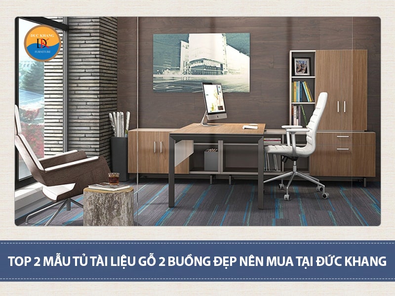 Top 2 mẫu tủ tài liệu gỗ 2 buồng đẹp nên mua tại Đức Khang
