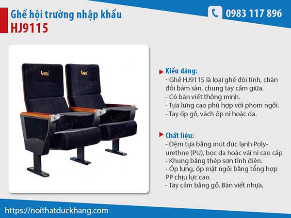 Những mẫu ghế hội trường có bàn viết theo tông màu (P4: Màu đen)