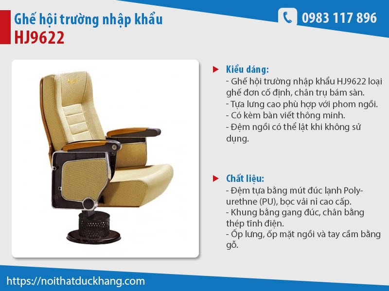 Ghế hội trường nhập khẩu HJ9622