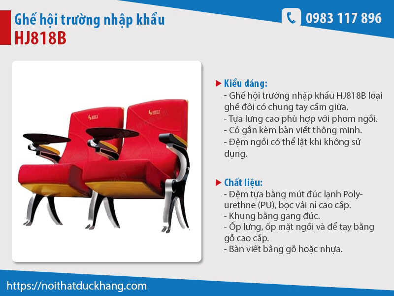 Ghế hội trường nhập khẩu HJ818B