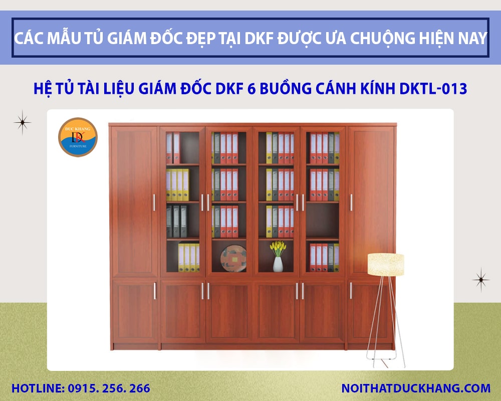 Hệ tủ tài liệu giám đốc DKF 6 buồng có cánh kính DKTL-013 Hệ tủ tài liệu giám đốc DKF 6 buồng có cánh kính DKTL-013