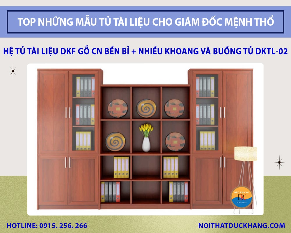 Hệ tủ tài liệu DKF gỗ CN bền bỉ + nhiều khoang và buồng tủ DKTL-02 Hệ tủ tài liệu DKF gỗ CN bền bỉ + nhiều khoang và buồng tủ DKTL-02