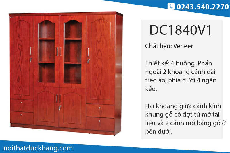 Tủ tài liệu gỗ Hòa Phát Veneer DC1840V1