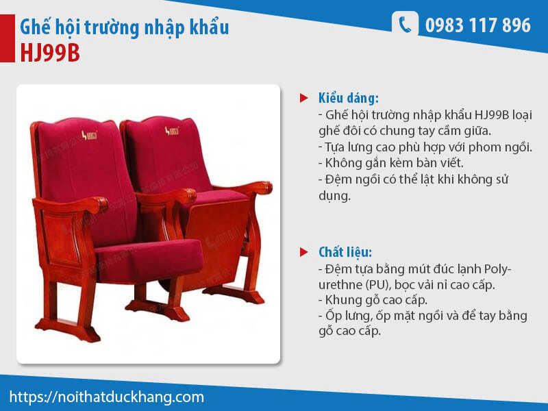 Ghế hội trường nhập khẩu HJ99B