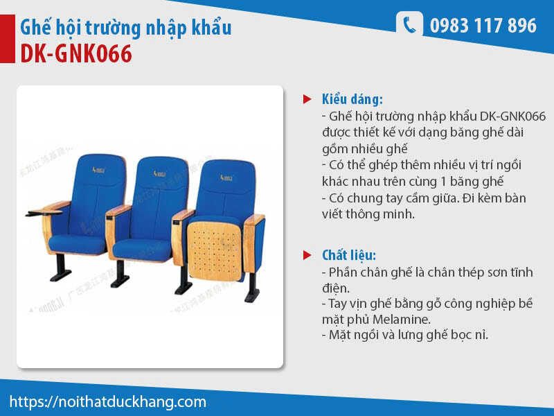 Ghế hội trường nhập khẩu DK-GNK066