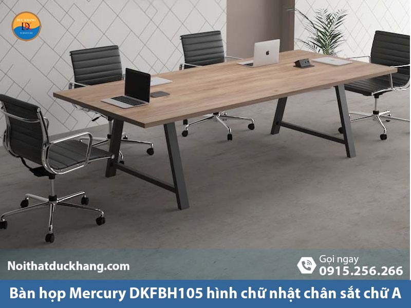 Bàn họp Mercury DKFBH105 hình chữ nhật chân sắt chữ A