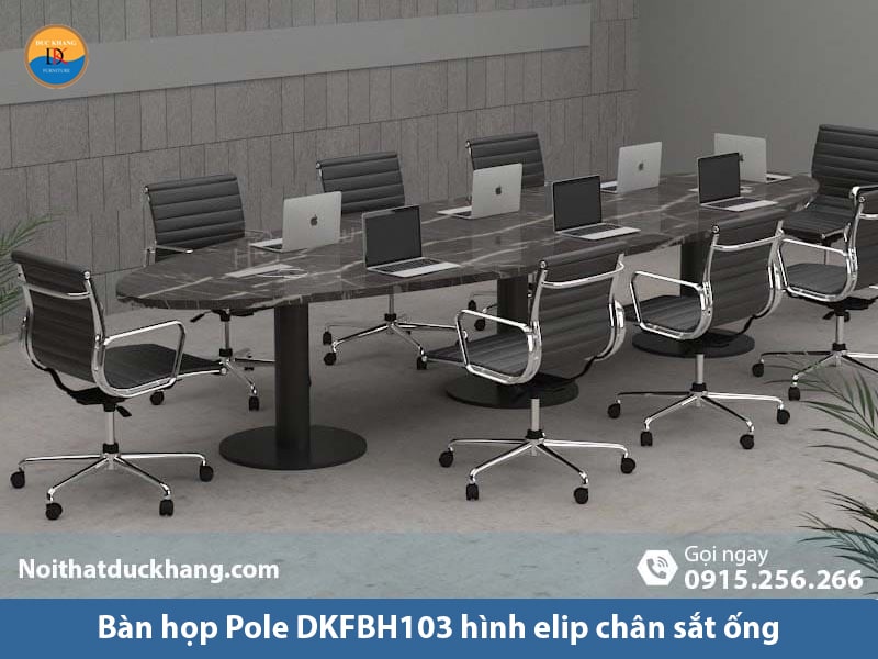 Bàn họp Pole DKFBH103 hình elip chân sắt ống