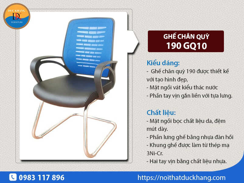 Ghế chân quỳ văn phòng tay vịn 190 CG10