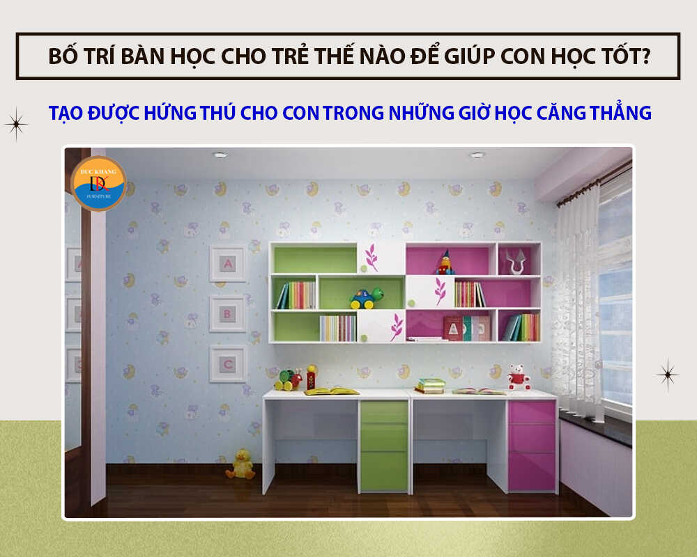 Sắp xếp góc học tập khoc học, ngăn nắp