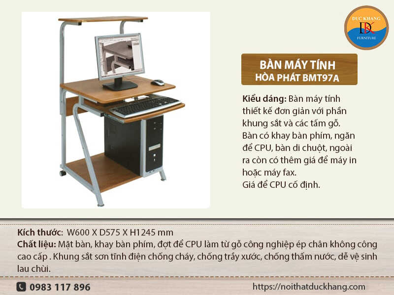 Bàn máy tính Hòa Phát – Lựa chọn tốt cho văn phòng, gia đình