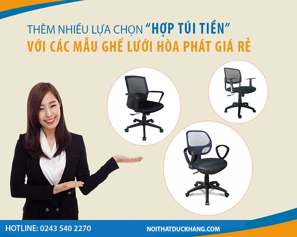 7 mẫu ghế xoay lưới Hòa Phát dành cho nhân viên giá rẻ