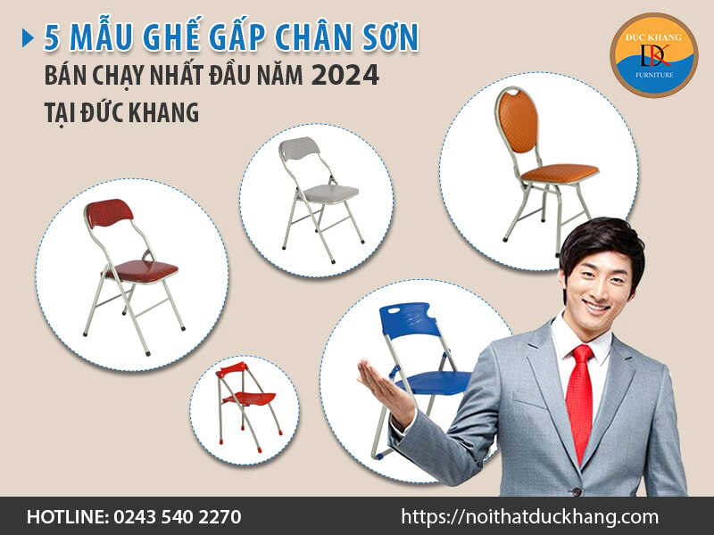 5 mẫu ghế gấp chân sơn giá rẻ nổi bật tại Đức Khang