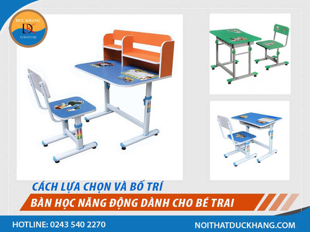 Lựa chọn và bố trí bàn học năng động dành cho bé trai