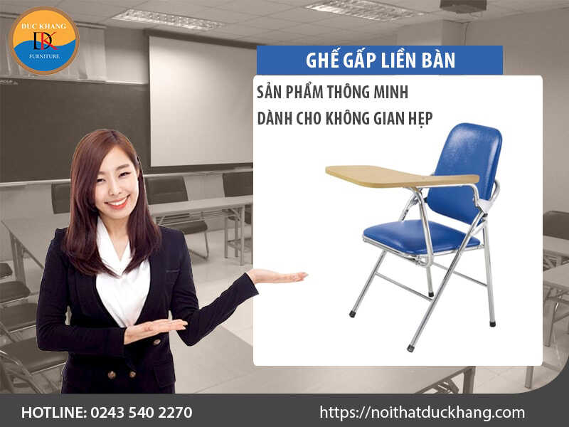 Ghế gấp liền bàn – Ghế xếp thông minh dành cho không gian hẹp