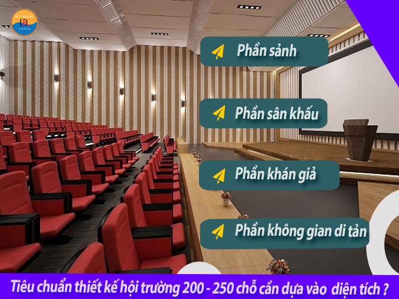 Tiêu chuẩn thiết kế hội trường 200 - 250 chỗ ngồi
