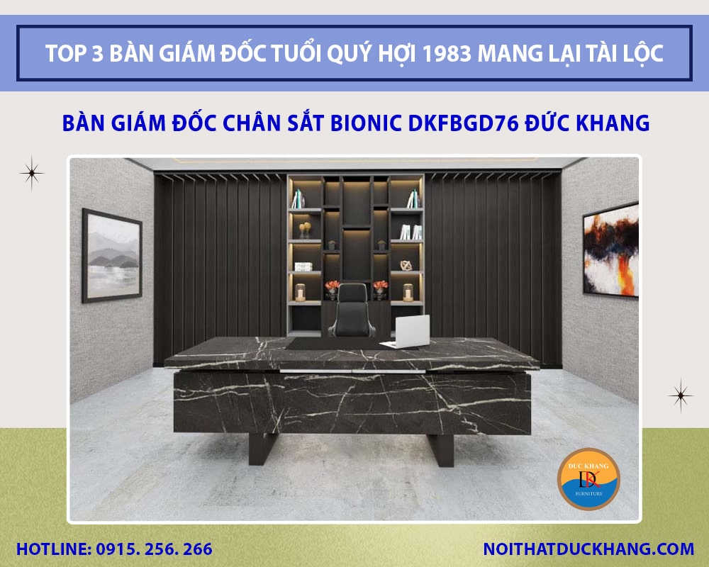 Bàn giám đốc chân sắt Bionic DKFBGD76 Đức Khang Bàn giám đốc chân sắt Bionic DKFBGD76 Đức Khang