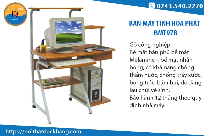 3 mẫu bàn máy tính dài 1m nổi bật tại Đức Khang