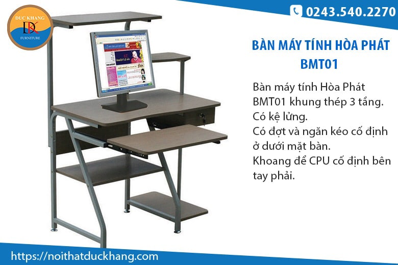 3 mẫu bàn máy tính dài 1m nổi bật tại Đức Khang