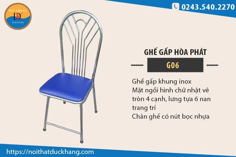 Ghế gấp Hòa Phát G06