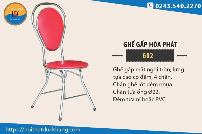 Ghế gấp Hòa Phát G02