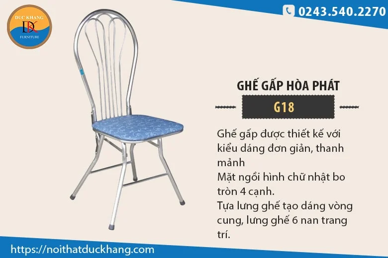 Ghế gấp Hòa Phát G18