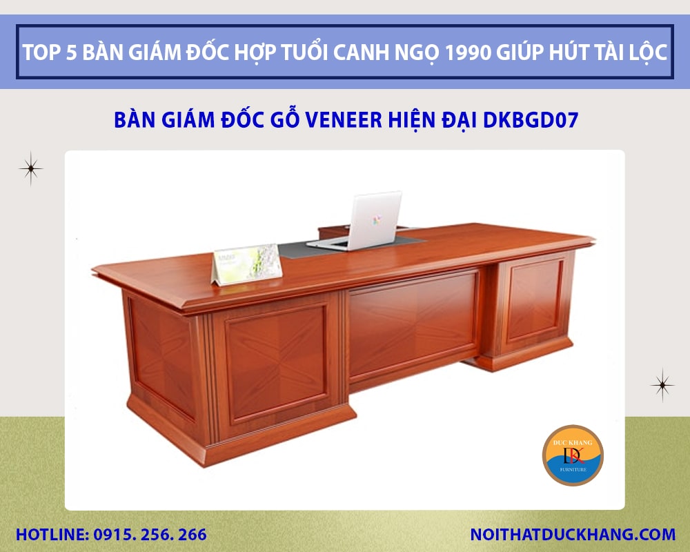 Bàn giám đốc gỗ Veneer hiện đại DKBGD07