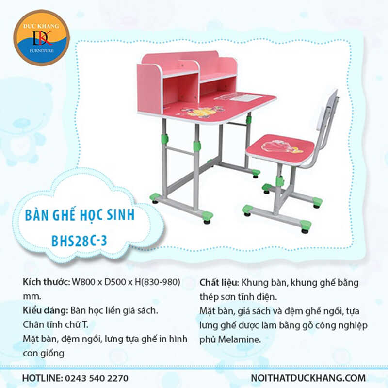 Bộ bàn ghế học sinh Hòa Phát BHS28C-3