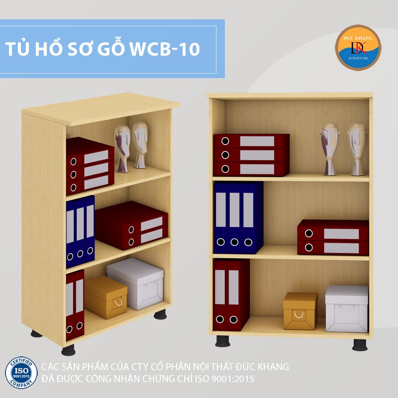 Tủ hồ sơ gỗ WCB-10 3 ngăn không cánh