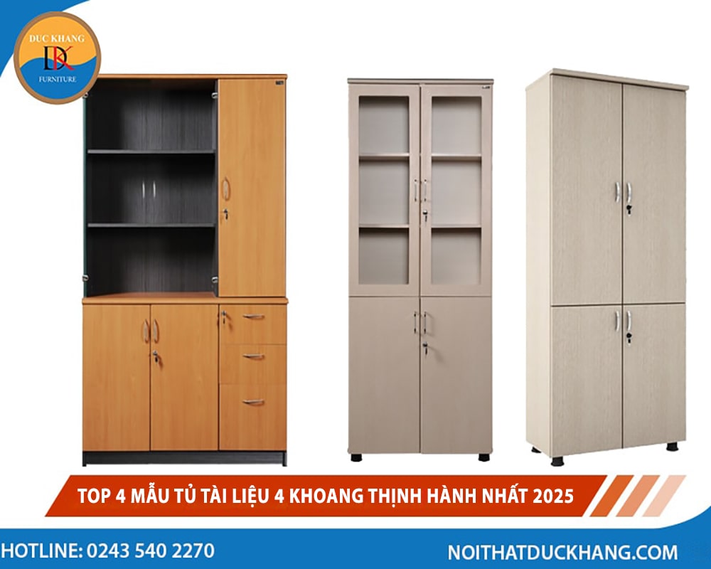 Top 4 mẫu tủ tài liệu 4 khoang thịnh hành nhất 2025