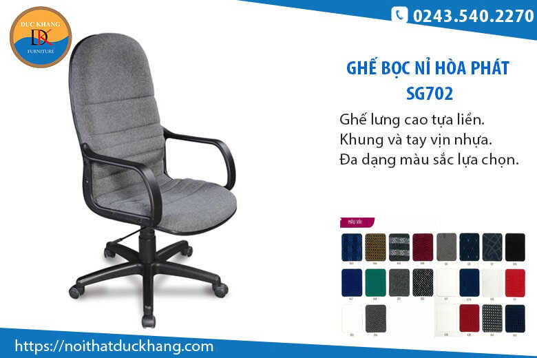 Top 5 ghế văn phòng bọc nỉ Hòa Phát bán chạy tháng 6 – 2024