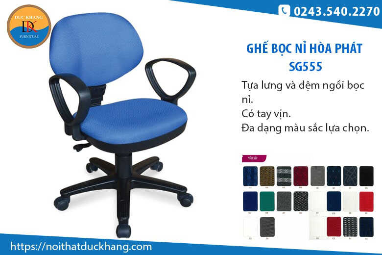 Top 5 ghế văn phòng bọc nỉ Hòa Phát bán chạy tháng 6 – 2024