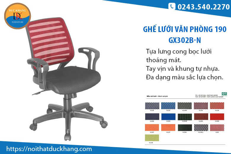 Top 5 ghế văn phòng lưng lưới 190 bán chạy tháng 6 – 2024