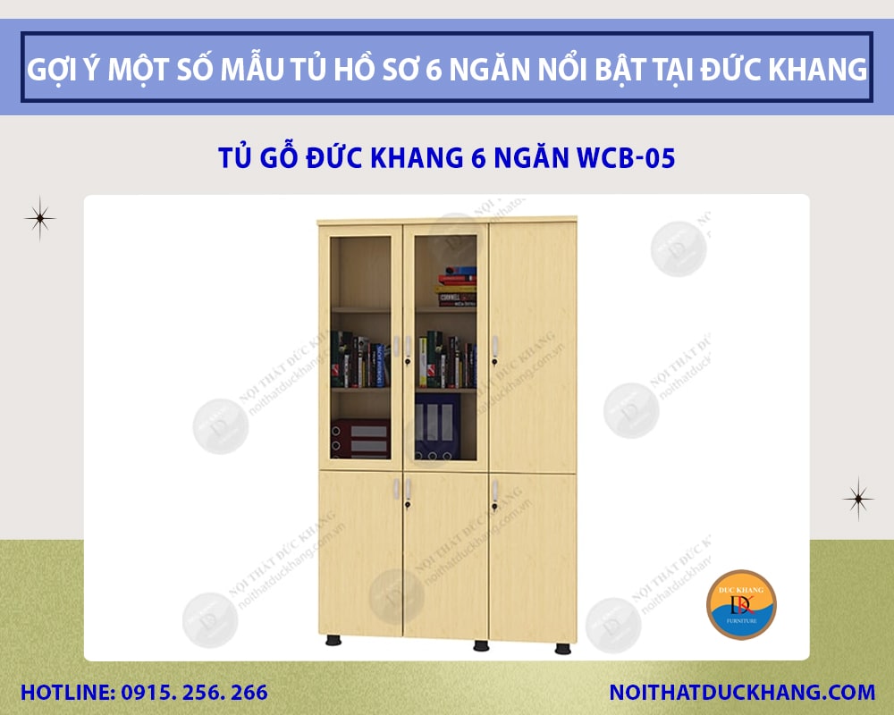 Tủ gỗ Đức Khang 6 ngăn WCB-05