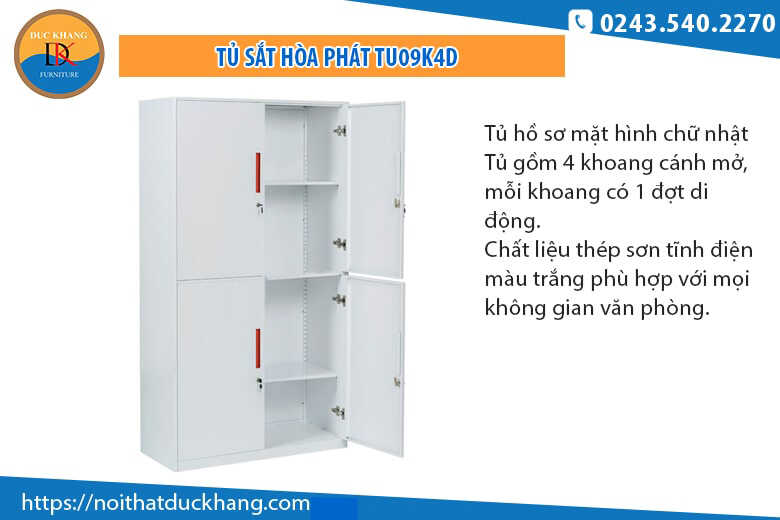 5 mẫu tủ sắt văn phòng 4 ngăn được ưa chuộng nhất hiện nay