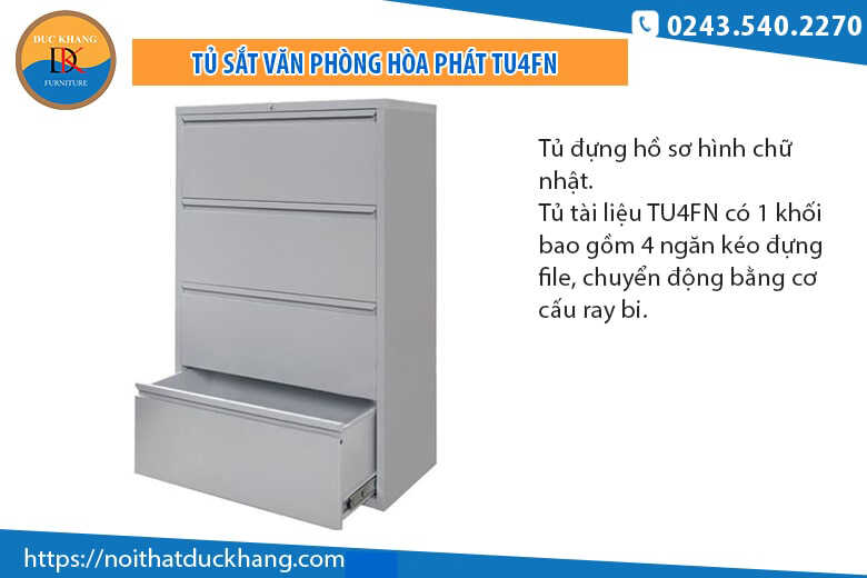 5 mẫu tủ sắt văn phòng 4 ngăn được ưa chuộng nhất hiện nay