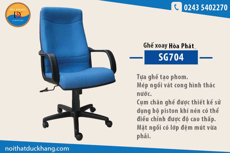 4 mẫu ghế văn phòng màu xanh dương bán chạy tại Đức Khang