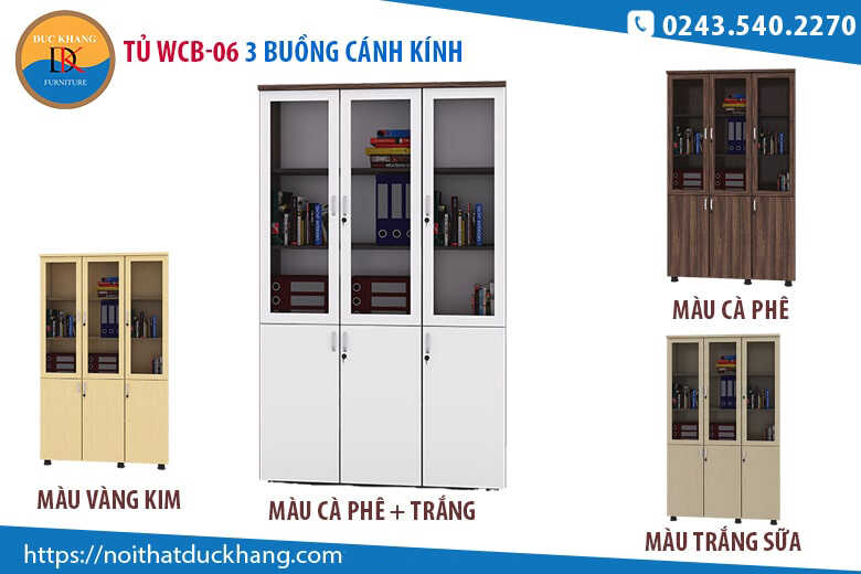 Top 4 mẫu tủ hồ sơ 3 buồng cánh kính cho văn phòng hiện đại