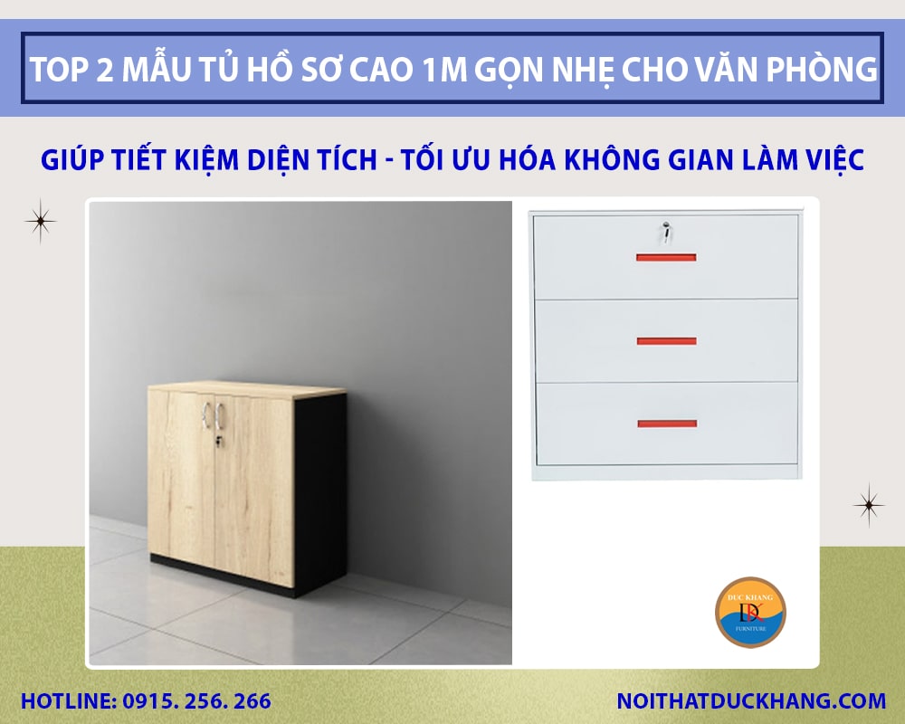 Top 4 mẫu tủ hồ sơ cao 1m gọn nhẹ cho văn phòng hiện đại