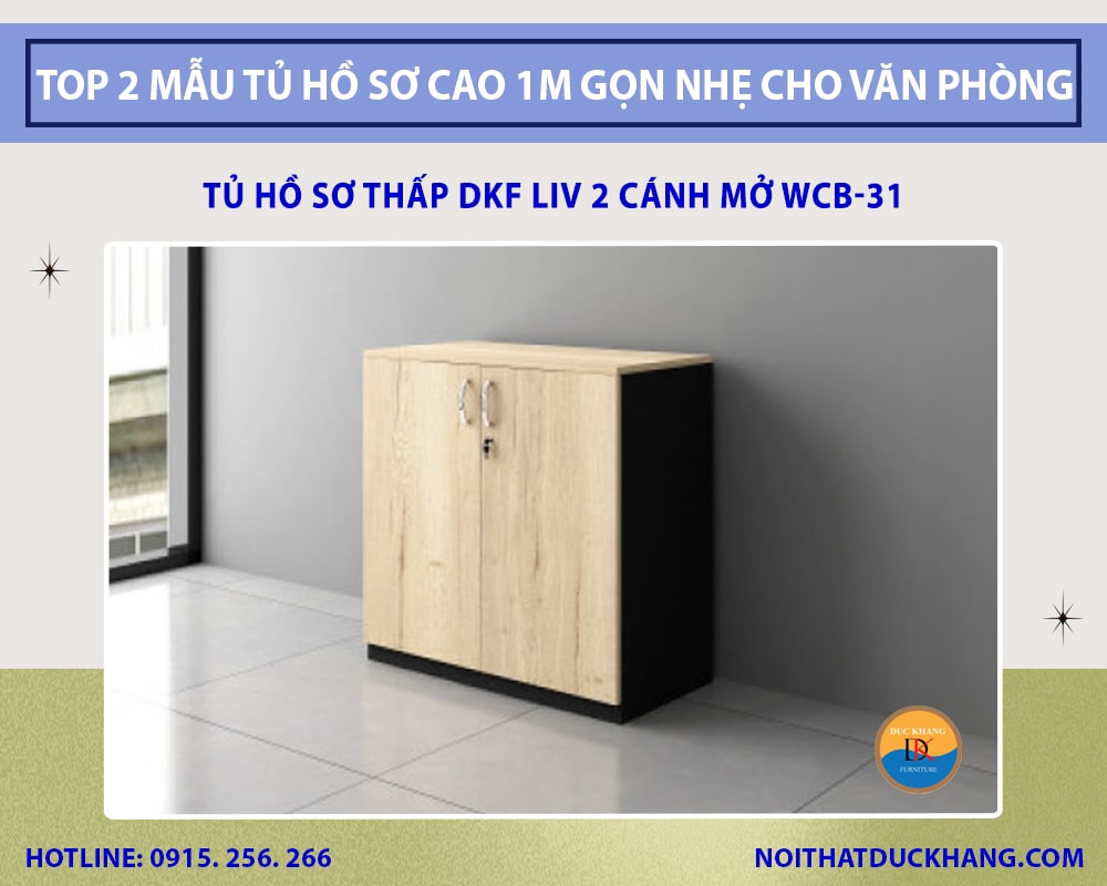 Tủ hồ sơ thấp DKF LIV 2 cánh mở WCB-31