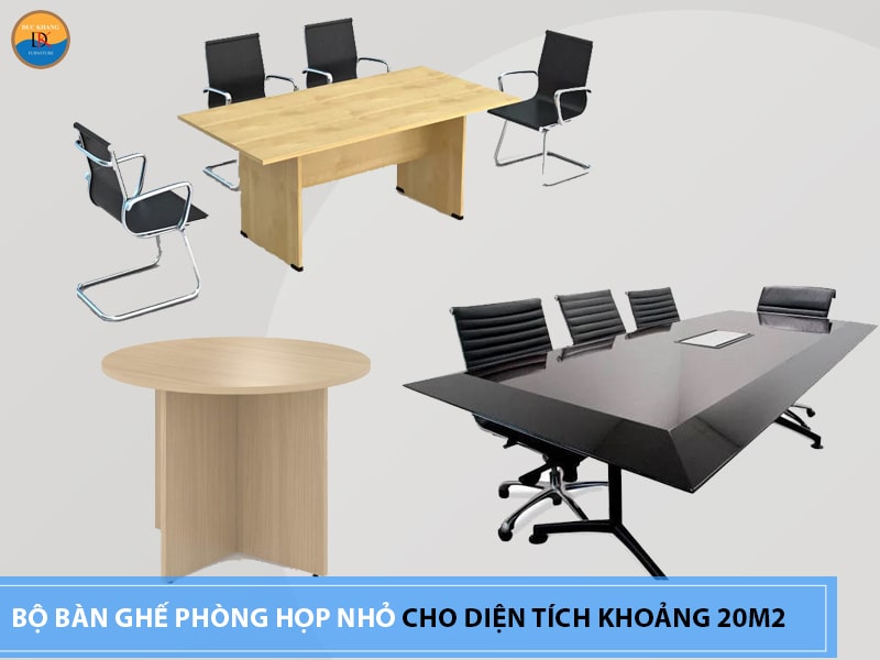 Bộ bàn ghế phòng họp nhỏ cho văn phòng diện tích khoảng 20m2