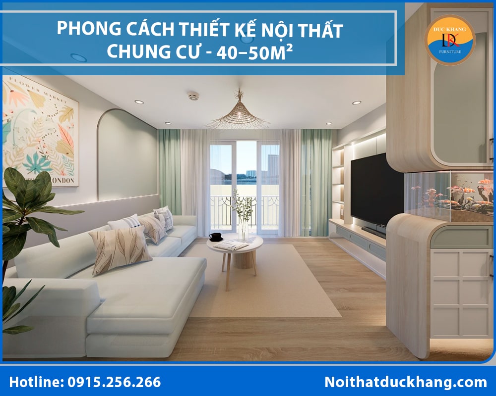 Phong cách thiết kế nội thất chung cư hiện đại - Căn hộ 40–50m² Phong cách thiết kế nội thất chung cư hiện đại - Căn hộ 40–50m²