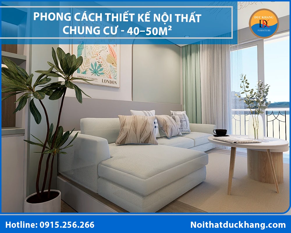 Phong cách thiết kế nội thất chung cư hiện đại - Căn hộ 40–50m² Phong cách thiết kế nội thất chung cư hiện đại - Căn hộ 40–50m²