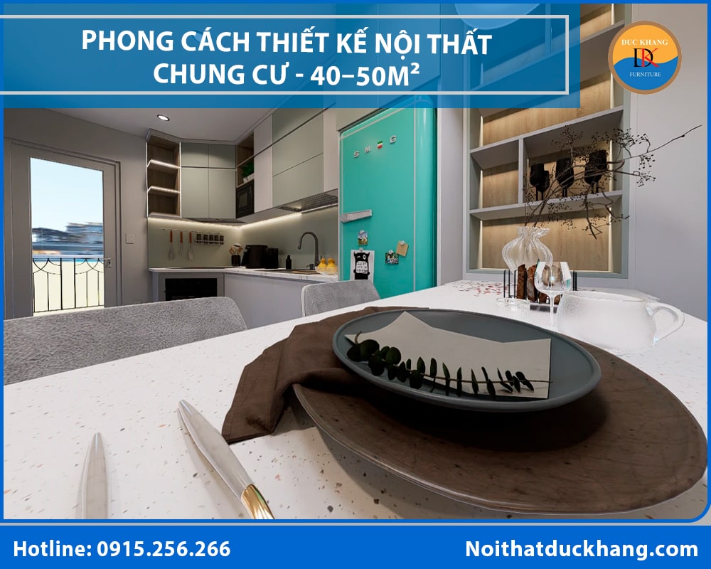 Phong cách thiết kế nội thất chung cư hiện đại - Căn hộ 40–50m² Phong cách thiết kế nội thất chung cư hiện đại - Căn hộ 40–50m²